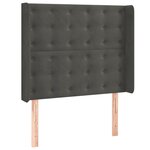 vidaXL Sommier à lattes de lit matelas LED Gris foncé 90x190cm Velours