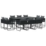 vidaXL Ensemble de salle à manger pour jardin 11 Pièces Noir Acier