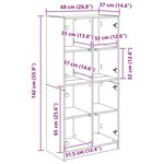 vidaXL Haut Armoire Chêne artisanal 68 x 37 x 142 cm Bois d'ingénierie