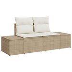 vidaXL Ensembles de Canapés de Jardin avec Coussins Beige en Poly Rattan