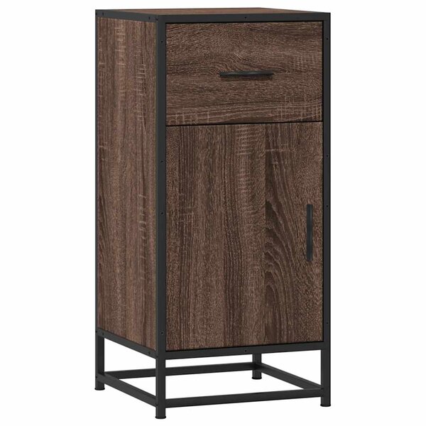 vidaXL Buffet chêne marron 35 5x35x76 cm bois d'ingénierie et métal