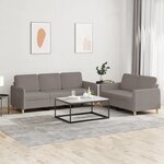 vidaXL Ensemble de canapés 2 Pièces avec coussins Taupe Tissu