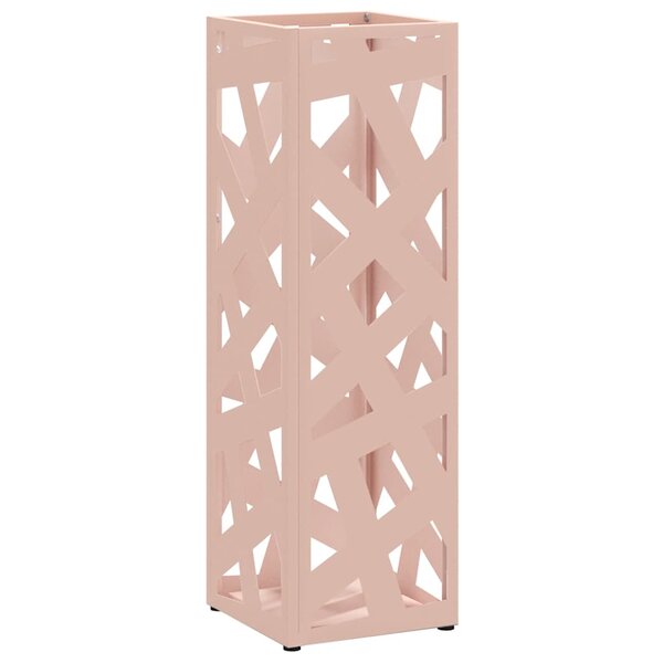 vidaXL Porte-parapluie Rose 15 5 x 15 5 x 49 cm Acier