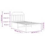 vidaXL Cadre de lit métal sans matelas et tête de lit blanc 100x190 cm
