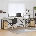 vidaXL Bureau Chêne Sonoma 182 x 101 x 87 5 cm Bois d'ingénierie