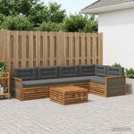 vidaXL Ensemble de canapés d'extérieur 6 Pièces Naturel et Anthracite