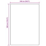 Tapis shaggy vidaXL avec support en latex gris 240x340 cm