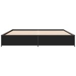 vidaXL Cadre de lit noir 200x200 cm bois d'ingénierie et métal