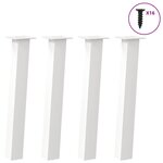vidaXL Pieds de table console 4 pièces Blanc 72 cm Acier