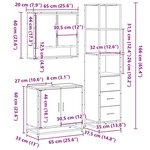vidaXL Ensemble de meubles de salle de bain 3 Pièces Chêne fumé