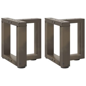vidaXL Pieds de table basse en T  2 pièces  noir  30 x 25 x (30-31) cm  acier