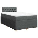 vidaXL Sommier à lattes de lit avec matelas gris foncé 120x190cm tissu