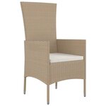 vidaXL Ensemble de salle à manger pour jardin 9 Pièces Beige polyrotin