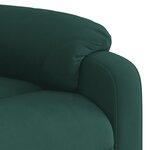 vidaXL Fauteuil inclinable vert foncé velours