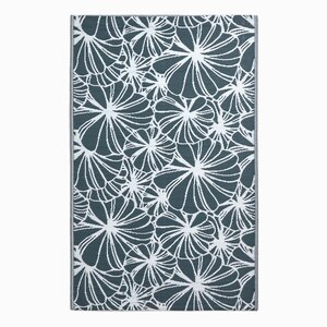 Tapis extérieur terrasse réversible - Tapis de jardin imperméable et résistant UV - Motif floral - Vert - 150x240 cm - HOMESCAPES