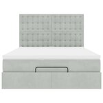 vidaXL Cadre de lit ottoman avec matelas gris clair 140x200 cm velours