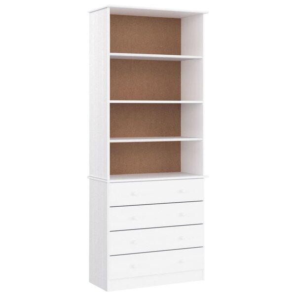 vidaXL Bibliothèque tiroirs ALTA blanc 77x35x186 5cm bois massif pin