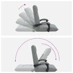 vidaXL Fauteuil de sol ajustable Gris clair Tissu