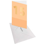Carte D'anniversaire 15 Ans En Or - Orange - A Message - Pour Ados Fille Garçon - 11 5 X 17 Cm - Draeger paris