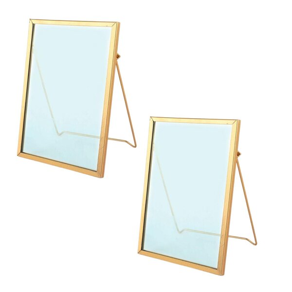 2 cadres en verre vintage - rectangle - 13 x 18 5 cm