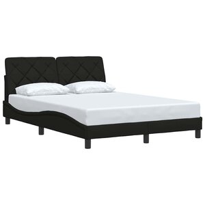 vidaXL Cadre de lit sans matelas noir 140x200 cm tissu