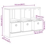 vidaXL Buffet Chêne noir 73 5 x 22 5 x 53 5 cm