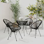 vidaXL Ensemble à dîner d'extérieur 5 Pièces Rotin PVC Noir
