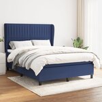 vidaXL Sommier à lattes de lit avec matelas Bleu 140x200 cm Tissu