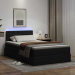 vidaXL Lit avec rangement et LED Noir 120 x 200 cm Cuir synthétique