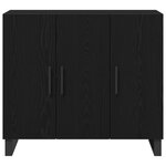 Buffet vidaXL avec 3 portes en chêne noir 90x34x80 cm en bois d'ingénierie