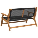 vidaXL Mobilier de jardin Noir 122 x 78 x 73 cm Bois d'Acacia Massif