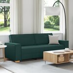 Canapé 3 places vidaXL vert foncé 180 cm en tissu