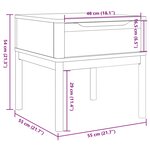 vidaXL Table de chevet FLORO marron cire 55x55x54 cm pin massif