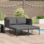 Transat vidaXL avec coussins pour 2 personnes Anthracite 115x153x69 5 cm Acier