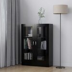 vidaXL Armoire à vitrine Noir 82 5x30 5x115 cm Bois d'ingénierie