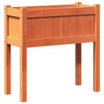 vidaXL Jardinières 2 Pièces avec pieds cire marron bois de pin massif