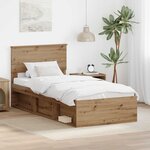vidaXL Cadre de lit Chêne artisan 75 x 190 cm Bois d'ingénierie