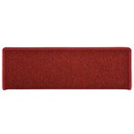 vidaXL Tapis d'escalier 30 pièces 65 x 21 x 4 cm Bordeaux Bordure rectangulaire