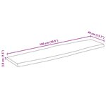 vidaXL Dessus de table 180x40x3 8 cm bord vivant bois massif manguier