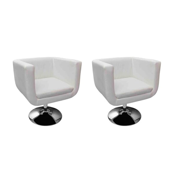 vidaXL Chaises de bar lot de 2 blanc similicuir