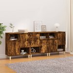 vidaXL Buffets 3 Pièces chêne fumé 60x35x70 cm bois d'ingénierie