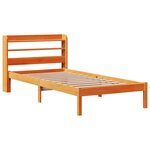 vidaXL Cadre de lit et tête de lit sans matelas cire marron 100x200 cm