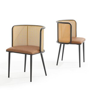 Lot de 2 chaises de salle à manger salon design moderne cuisine 75 x 52 x 49 cm marron noir 03_0009611