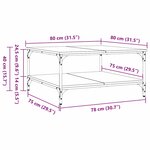 vidaXL Table basse Bois ancien 80 x 80 x 40 cm Bois d'ingénierie