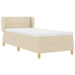 vidaXL Lit à Ressorts avec Matelas Crème 90x200 cm Tissu Crème