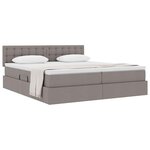 vidaXL Lit de Rangement Taupe 200 x 200 cm Cuir synthétique