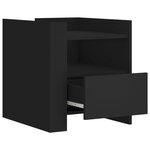vidaXL Table de chevet noir 45x50x50 cm bois d’ingénierie