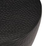 vidaXL Table basse martelée en aluminium Ø 50x30 cm noir