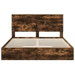 vidaXL Lit de Rangement Chêne fumé 160 x 200 cm Bois d'ingénierie
