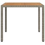 vidaXL Table de Jardin Gris 90 x 90 x 75 cm polyrotin